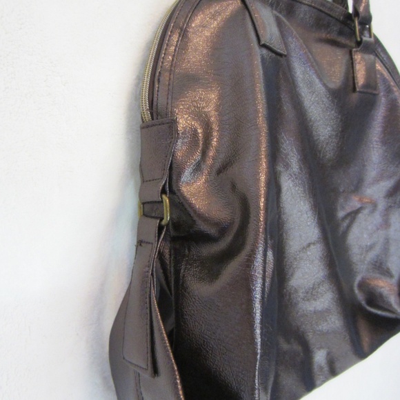 Lancome Brown/Gold Large Makeup/Overnight Bag Double Handle Zip Closure - Picture 9 of 9